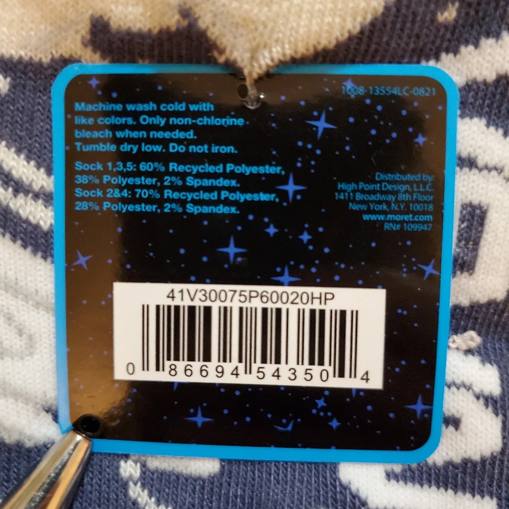 Nasa‎ Moon Socks No Show 5 Pairs